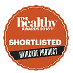 The Healthy Awards 2018 shortlist Haircare Product award badge.