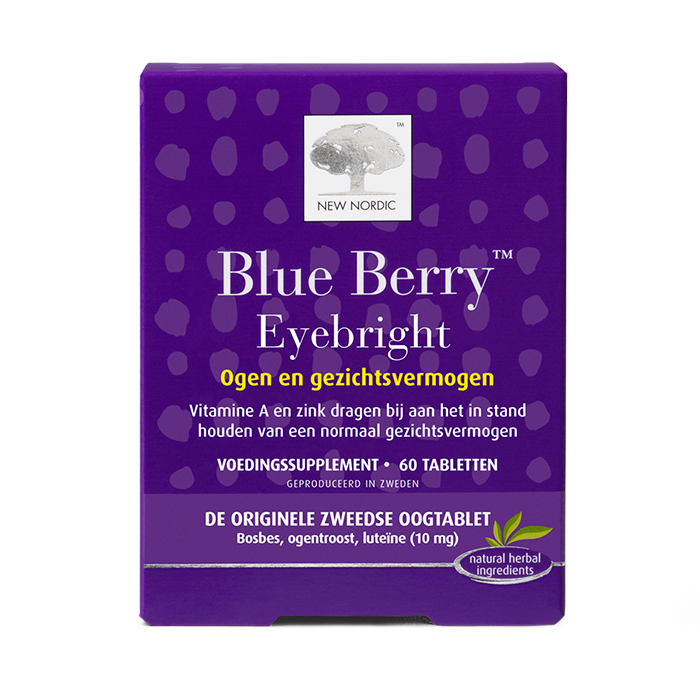 New Nordic Blue Berry™ Eyebright tabletten met blauwe bessen en kruiden, helpen het behoud van een normaal gezichtsvermogen en gezonde ogen.