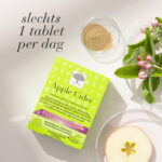 New Nordic Apple Cider™ met appel en kruiden, met de aanbevolen dosering van één tablet per dag.