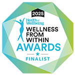 Badge van Health and Wellbeing Awards 2025 finalist erkenning.
