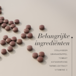 Belangrijke ingrediënten van Collagen Plus™: collageen, granaatappel, tomaat, astaxanthine, tarwe-extract en vitamine C.