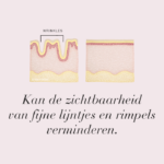 Illustratie van een huiddoorsnede die laat zien hoe fijne lijntjes en rimpels minder zichtbaar kunnen worden.