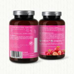 Achterkant van Hair, Skin & Nail Support™ Gummies met ingrediënten, dagelijkse dosering en voedingsinformatie.