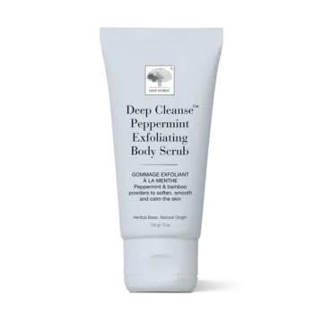 New Nordic Deep Cleanse™ Peppermint body scrub met pepermunt en bamboe, helpt de huid zacht en fris te houden.