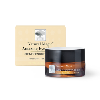 New Nordic Natural Magicâ„¢ Amazing Eye Cream met hyaluronzuur, duindoorn en vitamine E, helpt de huid rond de ogen te verzorgen en hydrateren.