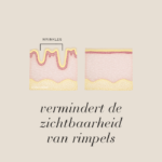Illustratie van de vermindering van de zichtbaarheid van rimpels in een doorsnede van de huid.