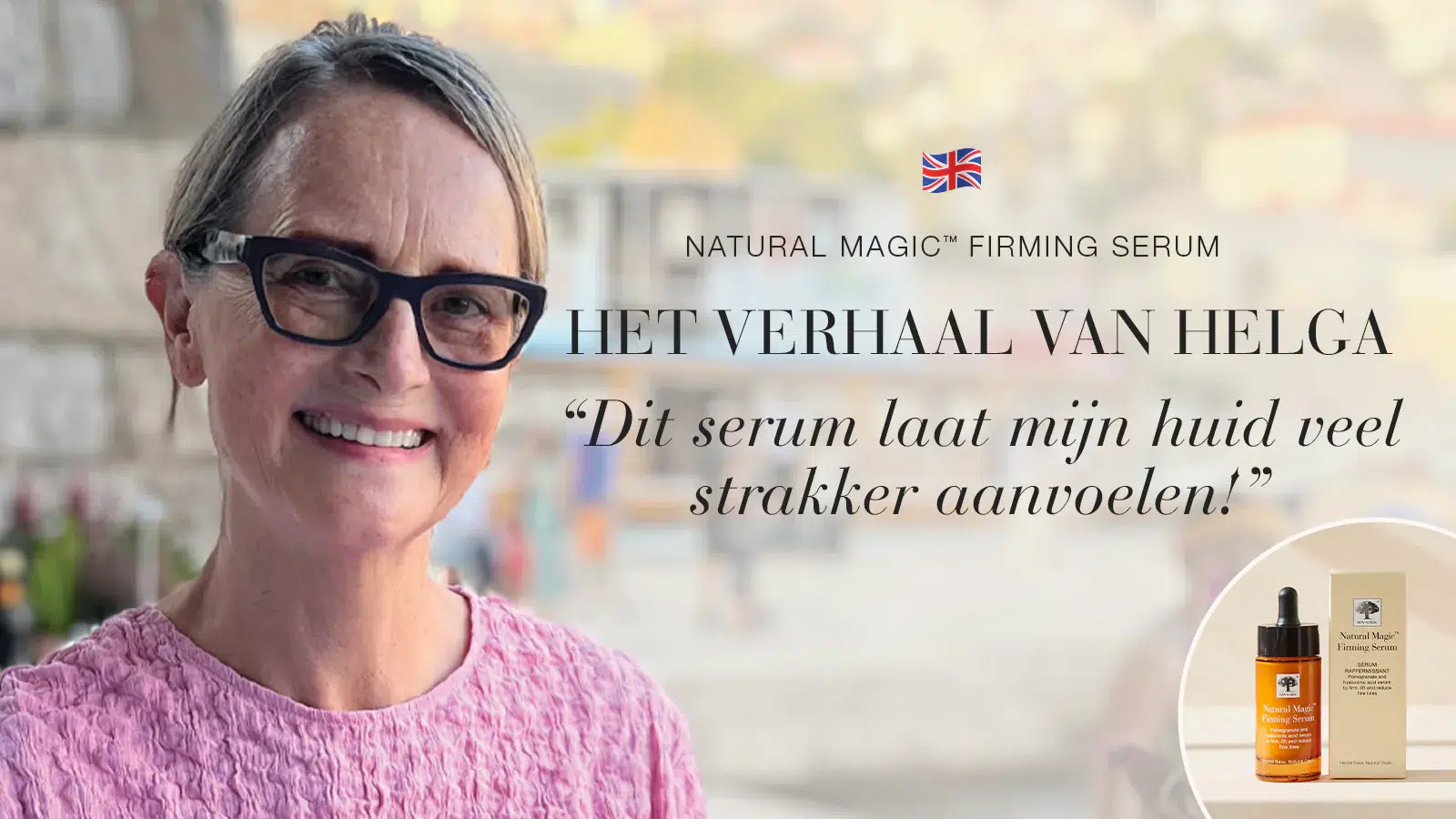 Natural Magic™ anti-ageing huidverzorging testimonial van Helga met quote over haar ervaring.
