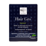 New Nordic Hair Gro™ tabletten in blauwe verpakking, helpen haargroei te ondersteunen.