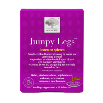 Jumpy Legs™ verpakking voor benen en spieren, helpt het behoud van normale spierfunctie en ondersteunt vermoeide benen.