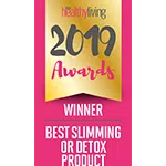 Healthy Living Awards 2019 logo met tekst winnaar beste afslank- of detoxproduct.