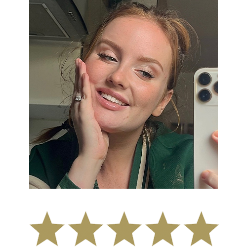Sugar Cutâ„¢ Berberine Gummies 1 Glimlachende testimonial met vijf sterren eronder.