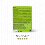 Achterkant van New Nordic Apple Cider™ met ingrediënten, dosering en voedingsinformatie, aangeduid als bestseller.